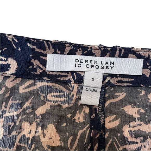 Derek Lam 10 Crosby Floral Silk Cotton Cold Shoulder Blouse Size 2 - Picture 11 of 13